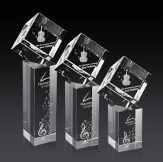 Burrill 3D Crystal on Dakota Base Award - 3D Laser Engraved