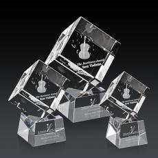 Burrill 3D Clear on Robson Base Crystal Award - Modern Awards