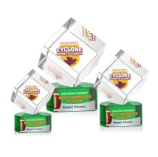 Burrill Full Color Green on Paragon Base Crystal Award - Crystal Awards