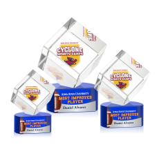 Burrill Full Color Blue on Paragon Base Crystal Award - Crystal Awards