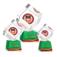 Burrill Full Color Green on Robson Base Crystal Award - Crystal Awards