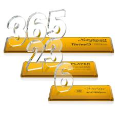 Northam Milestone Amber Number Crystal Award - Sales Awards