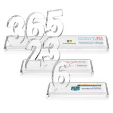 Northam Milestone Full Color  Clear Number Crystal Award - Sales Awards
