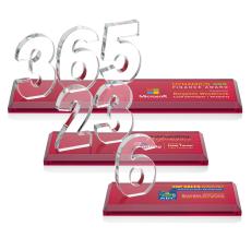 Northam Milestone Full Color Red Number Crystal Award - Sales Awards
