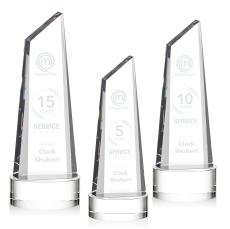 Akron Clear on Base Obelisk Crystal Award - Corporate Awards