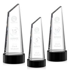 Akron Tower on Base - Black - Crystal Pillar Awards