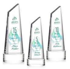 Akron Full Color Clear on Base Obelisk Crystal Award - Full Color Awards