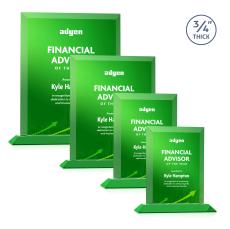 Harrington Full Color Green Rectangle Crystal Award - Full Color Awards