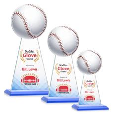 Edenwood Baseball Full Color Sky Blue Obelisk Crystal Award - Baseball Awards