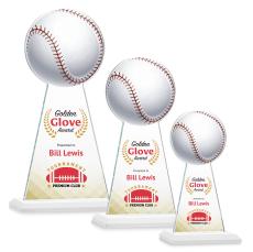 Edenwood Baseball Full Color White Obelisk Crystal Award - Baseball Awards