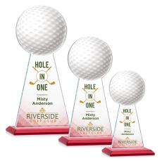 Edenwood Golf Full Color Red Obelisk Crystal Award - Crystal Pillar Awards