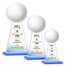 Edenwood Golf Full Color Sky Blue Obelisk Crystal Award - Crystal Pillar Awards