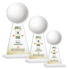 Edenwood Golf Full Color White Obelisk Crystal Award - Crystal Pillar Awards