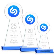 Laidlaw Full Color/Etch Sky Blue Obelisk Crystal Award - Full Color Awards