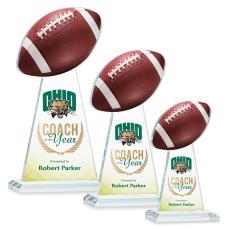 Edenwood Football Full Color Clear Obelisk Crystal Award - Full Color Awards
