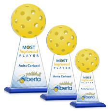 Edenwood Pickleball Full Color Blue Obelisk Crystal Award - Crystal Pillar Awards