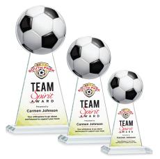 Edenwood Soccer Full Color Clear Obelisk Crystal Award - Crystal Pillar Awards