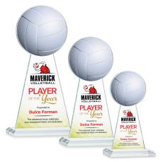 Edenwood Volleyball Full Color Clear Obelisk Crystal Award - Crystal Pillar Awards