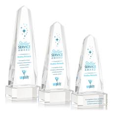 Geneva Full Color Clear on Base Obelisk Crystal Award - Crystal Pillar Awards
