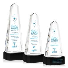 Geneva Full Color Black on Base Obelisk Crystal Award - Corporate Awards
