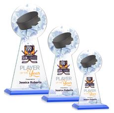 Edenwood Hockey Full Color Sky Blue Obelisk Crystal Award - Crystal Pillar Awards