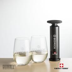 Swiss Force Effortless Opener & RIEDEL Stemless - Etched Barware