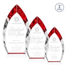 Marinello Red Arch & Crescent Crystal Award - Glass Awards