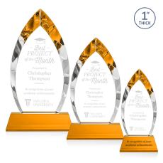 Marinello Amber on Base Arch & Crescent Crystal Award - Glass Awards