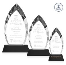 Marinello Black on Base Arch & Crescent Crystal Award - Corporate Awards