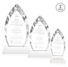 Marinello White on Base Arch & Crescent Crystal Award - Crystal Awards