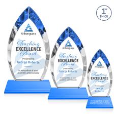 Marinello Full Color Sky Blue on Base Peak Crystal Award - Full Color Awards