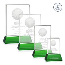 Pennington Golf Green on Base Rectangle Crystal Award - Corporate Awards