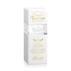 Tofino Stacker White Rectangle Crystal Award - Glass Awards