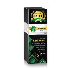 Tofino Stacker Full Color Black Rectangle Crystal Award - Full Color Awards