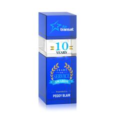 Tofino Stacker Full Color Blue Obelisk Crystal Award - Crystal Pillar Awards