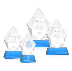 Devron Sky Blue on Base Crystal Award - Corporate Awards