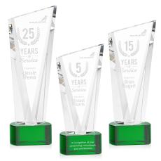 Plymouth Green on Paragon Base Peak Crystal Award - Glass Awards