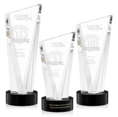 Plymouth Black on Stanrich Base Peak Crystal Award - Crystal Awards