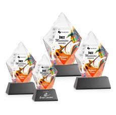 Devron Full Color Black  on Base Crystal Award - Corporate Awards