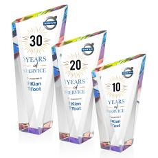 Plymouth Full Color Prismatic Peak Crystal Award - Corporate Awards