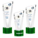 Plymouth Full Color Green on Marvel Base Peak Crystal Award