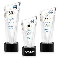 Plymouth Full Color Black on Marvel Base Peak Crystal Award - Corporate Awards