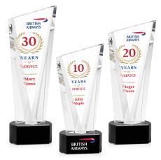 Plymouth Full Color Black on Paragon Base Peak Crystal Award - Corporate Awards