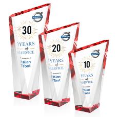Plymouth Full Color Red Peak Crystal Award - Full Color Awards