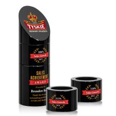 Atlantis Stacker Full Color Black Obelisk Crystal Award - Crystal Pillar Awards