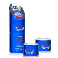 Atlantis Stacker Full Color Blue Obelisk Crystal Award - Crystal Pillar Awards