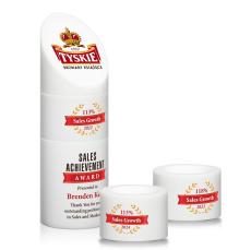 Atlantis Stacker Full Color White Obelisk Crystal Award - Crystal Pillar Awards