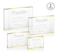 Langworth Gold Rectangle Acrylic Award - Acrylic Awards
