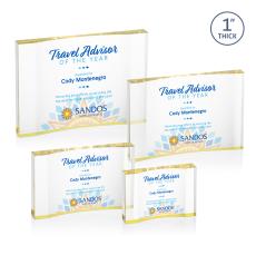 Langworth Full Color Gold Rectangle Acrylic Award - Acrylic Awards