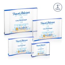 Langworth Full Color Blue Rectangle Acrylic Award - Acrylic Awards